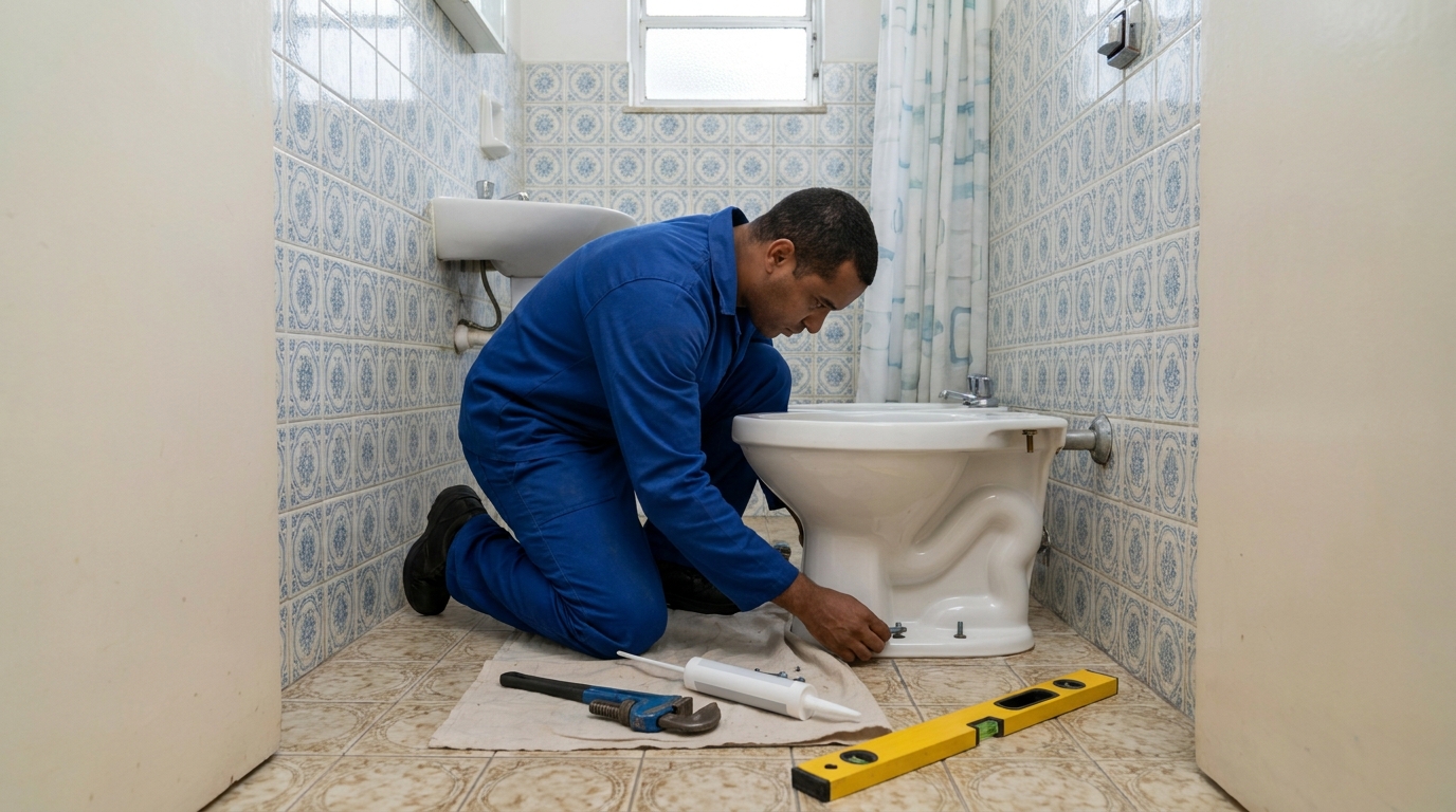 Instalação de vaso sanitário residencial em Santa Maria‑RS